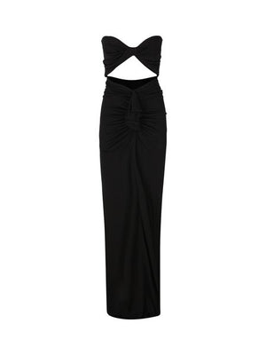 SAINT LAURENT Sophisticated Cut Out Long Dress for Women in Black - SS23