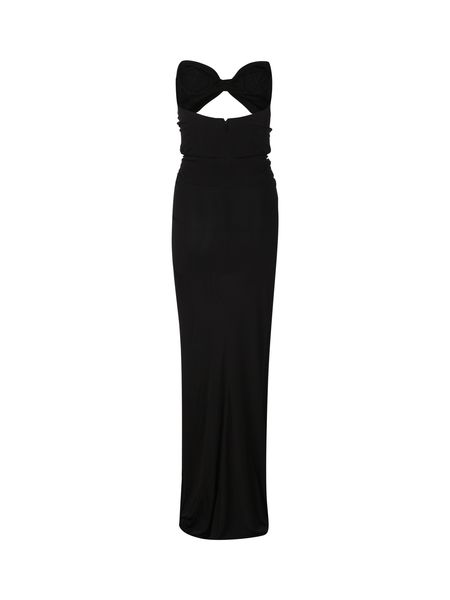 SAINT LAURENT Sophisticated Cut Out Long Dress for Women in Black - SS23