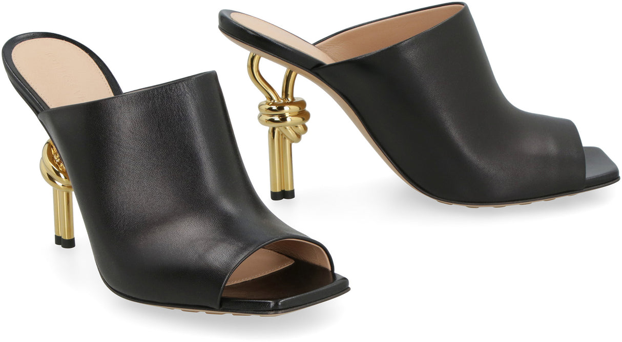 BOTTEGA VENETA Black Leather Sandals for Women | SS23 Collection