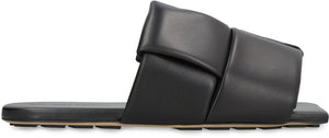 BOTTEGA VENETA Men's Black Intreccio Patch Sandals - SS23