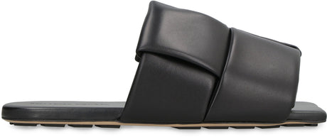 BOTTEGA VENETA Intrecciato Black Leather Sandals for Men