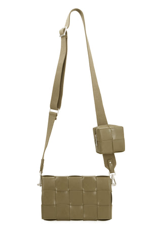 BOTTEGA VENETA Green Intrecciato Crossbody Handbag for Men - FW24 Collection