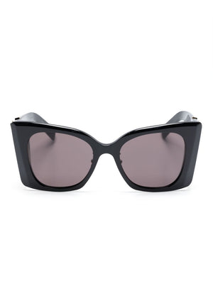 SAINT LAURENT Oversize-Frame Sunglasses with Logo Plaque