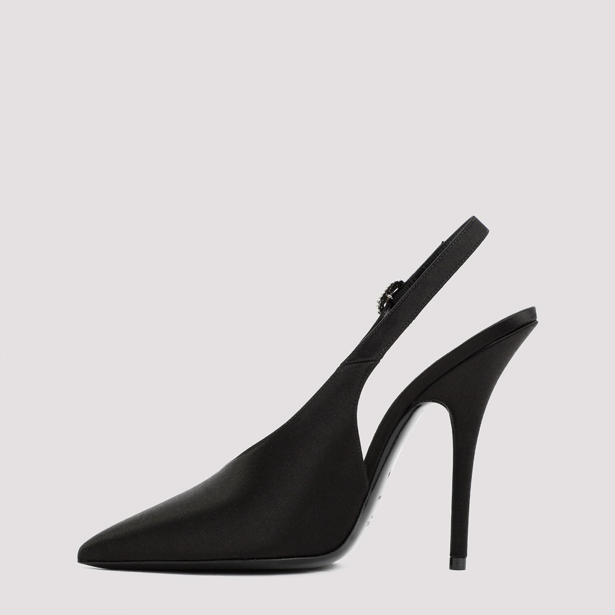 SAINT LAURENT Black Satin Pumps for Women with 11.5cm Heels - FW23 Collection