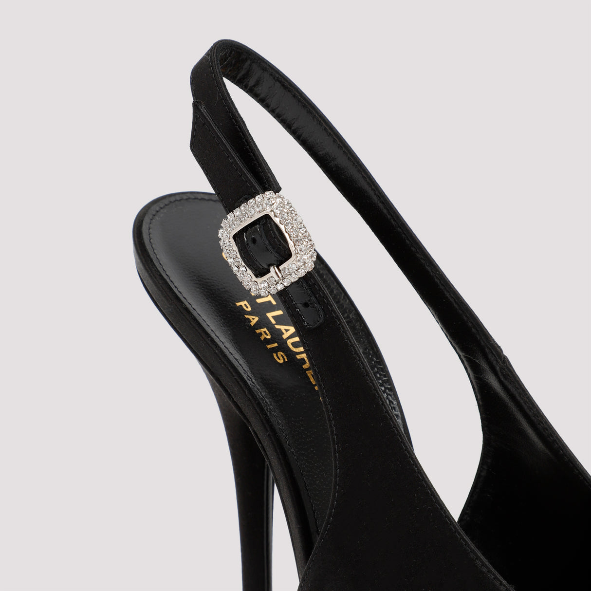 11.5cm Heel Black Satin Pumps - FW23 Collection