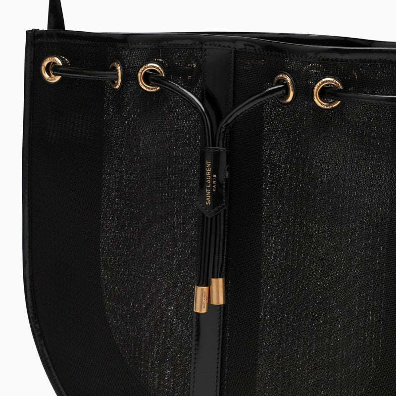 SAINT LAURENT Black Mesh Shoulder Handbag for Women - SS23 Collection