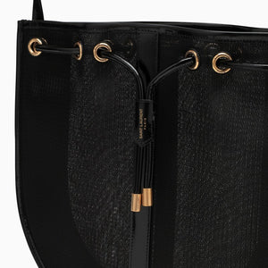 Black Mesh Shoulder Handbag for Women - SS23 Collection