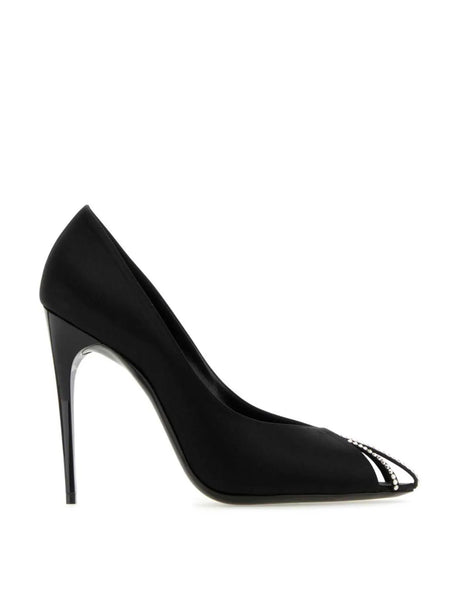 SAINT LAURENT Embellished Satin Pumps - 11 cm Heel