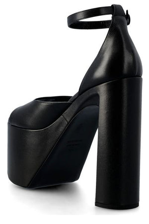 Stylish Platform Sandals for Women in Soft Black Calfskin