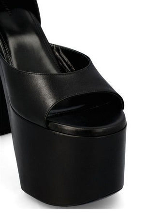 Stylish Platform Sandals for Women in Soft Black Calfskin