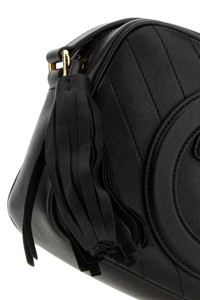 GUCCI Quilted Leather Shoulder Handbag with Decorative Tassel and Adjustable Strap