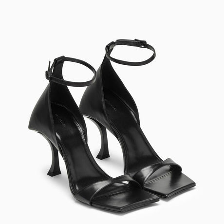 BALENCIAGA Hourglass Mini Sandals in Black Soft Leather