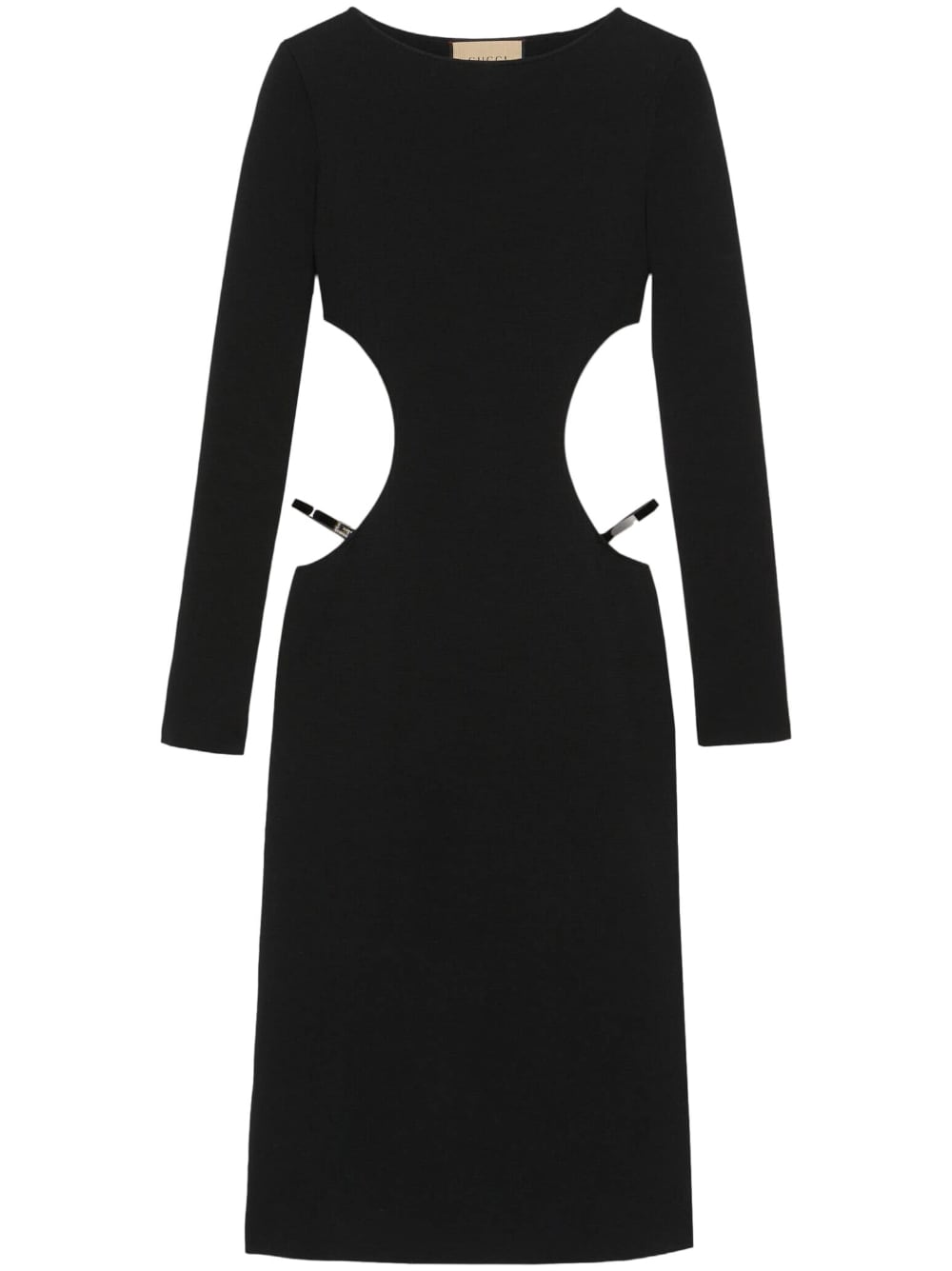 GUCCI Black Cut-Out Midi Dress for Women's SS23 Collection