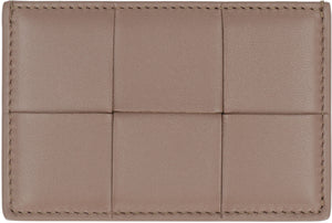 BOTTEGA VENETA Light Blue Leather Cardholder with Intreccio Motif - FW23 Collection