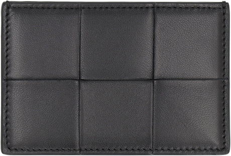 BOTTEGA VENETA Light Blue Leather Cardholder with Intreccio Motif - FW23 Collection