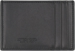 BOTTEGA VENETA Light Blue Leather Cardholder with Intreccio Motif - FW23 Collection