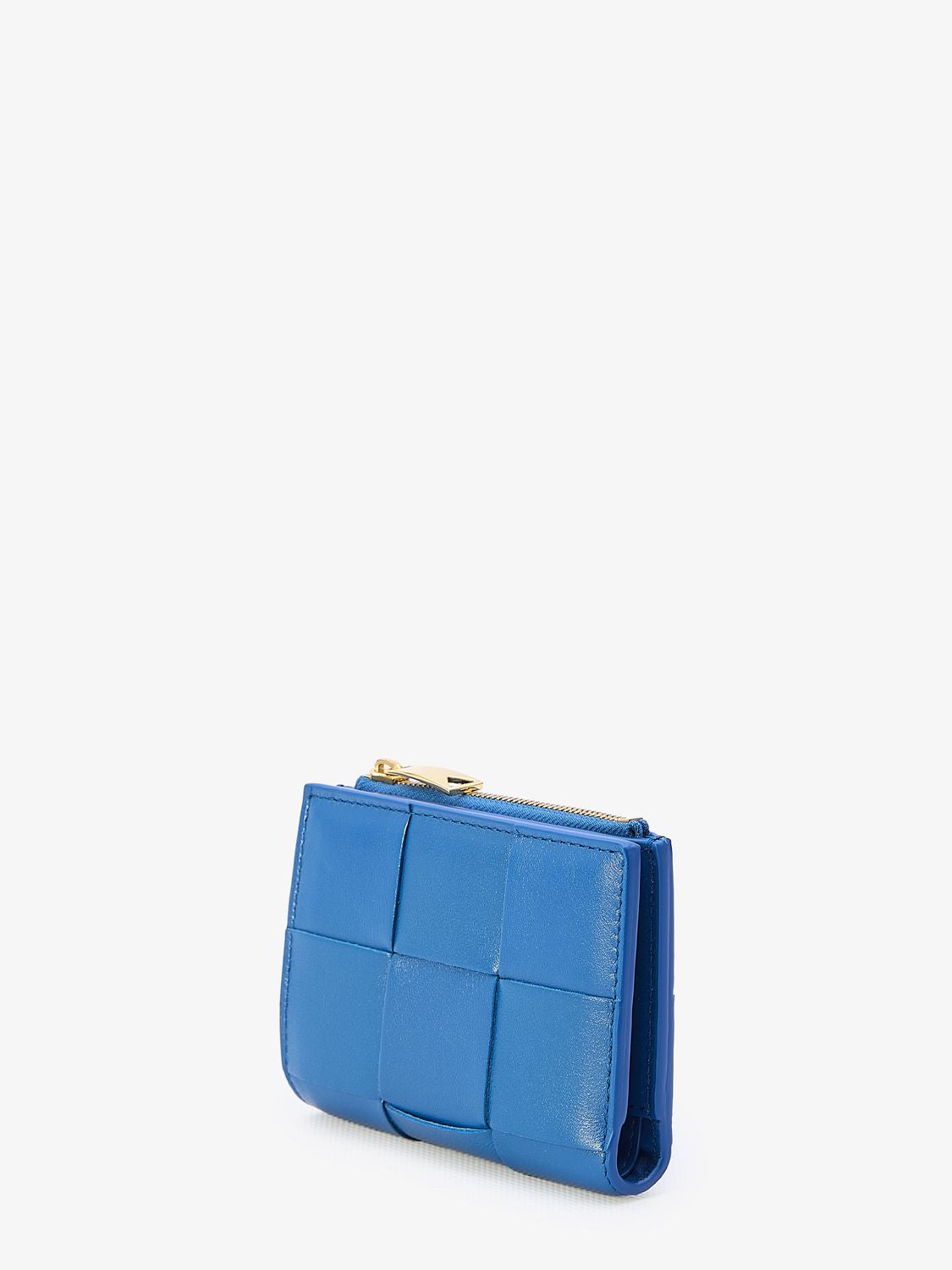 ブルー レザー財布 【女性向け】イントレッチオ モチーフ付き-小型でおしゃれ