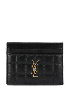 SAINT LAURENT Black Quilted Logo Tote Bag for Women