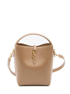 SAINT LAURENT Queens Mini Brown Basket Handbag