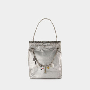 BALENCIAGA Crush Mini Silver Shoulder Tote