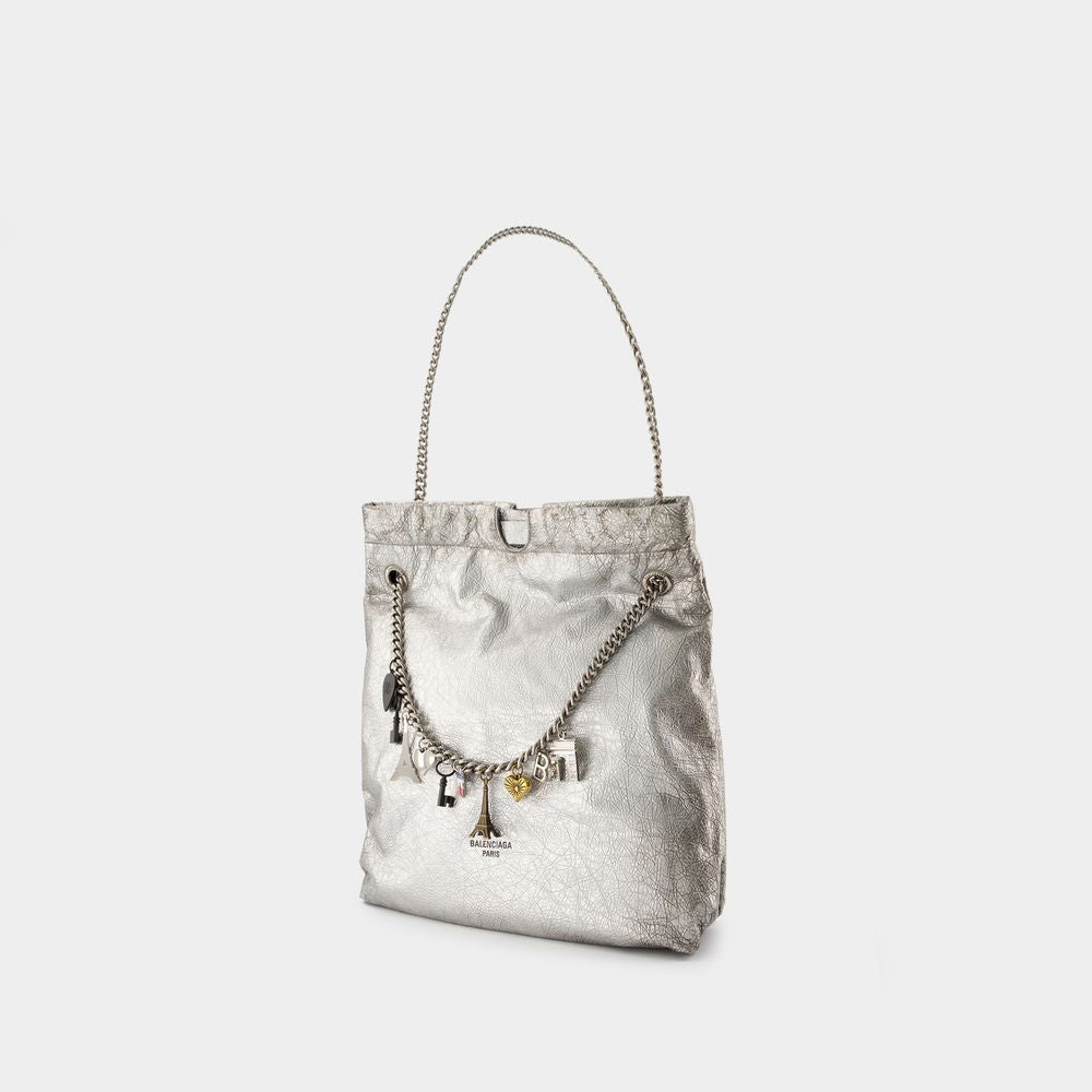 BALENCIAGA Crush Mini Silver Shoulder Tote