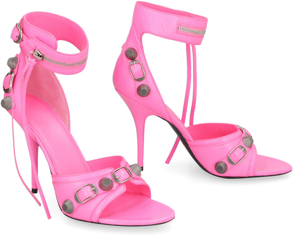 Fuchsia Studded Leather Sandals - SS23系列