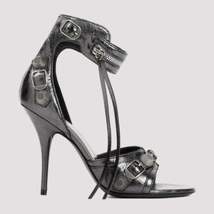 Arena Lamb Leather Silver Cagole Sandals