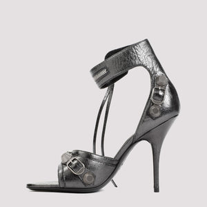 Arena Lamb Leather Silver Cagole Sandals