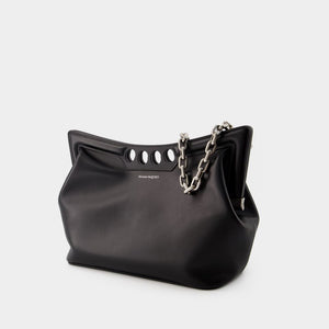 ALEXANDER MCQUEEN The Peak Hobo - Black Barhein Leather Handbag for Women