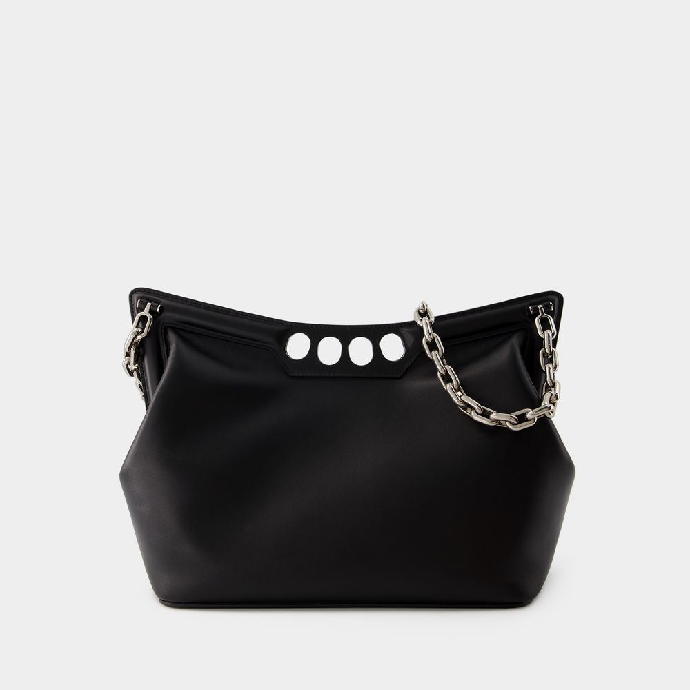 ALEXANDER MCQUEEN The Peak Hobo - Black Barhein Leather Handbag for Women