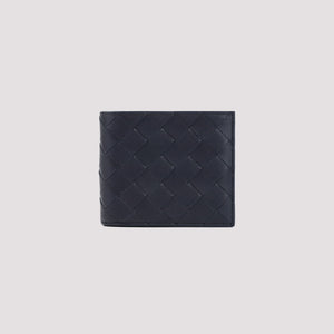 BOTTEGA VENETA Intrecciato Pattern Bi-Fold Leather Wallet for Men