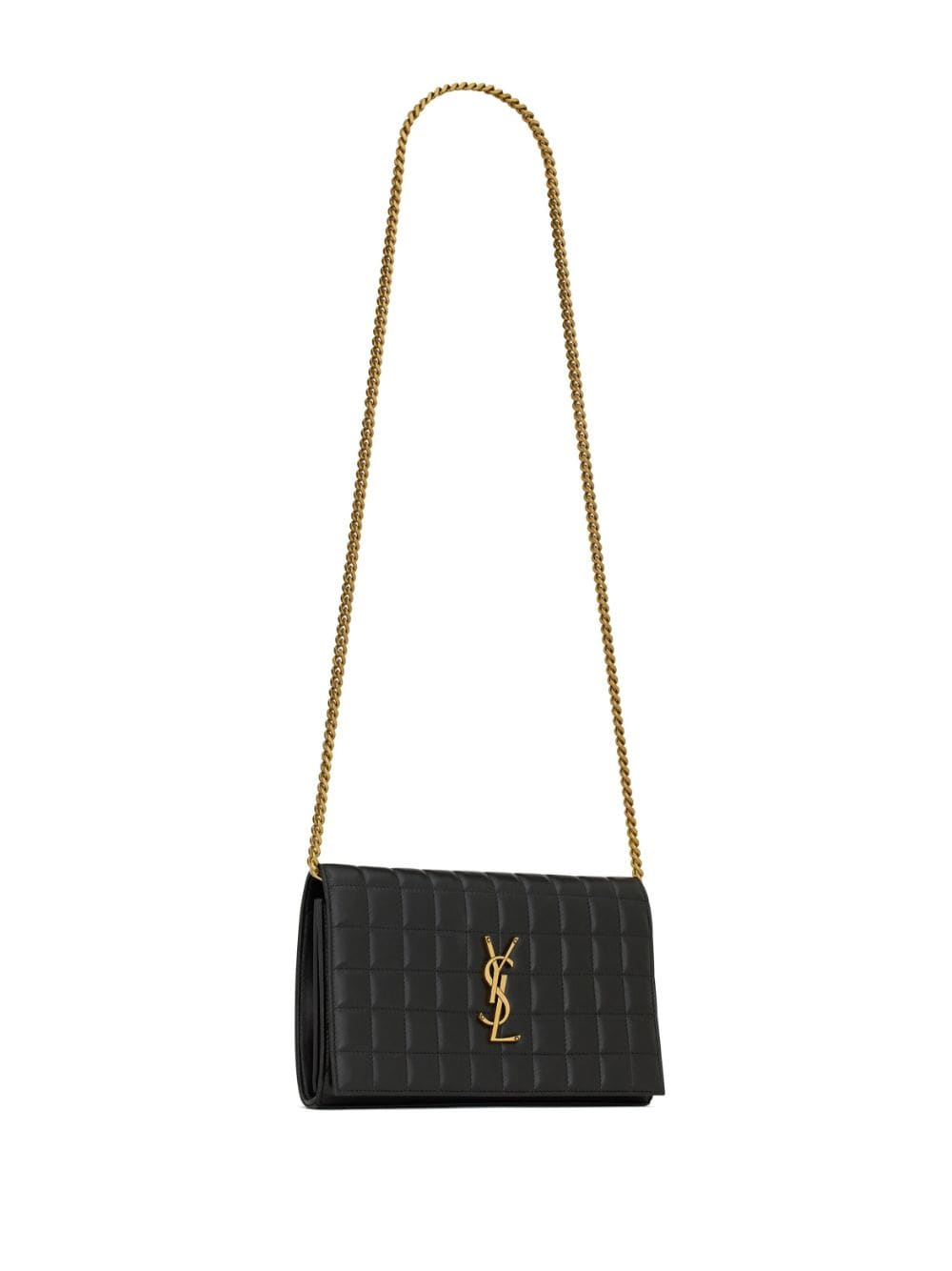 SAINT LAURENT Modern Quilted Black Pouch Handbag for Women