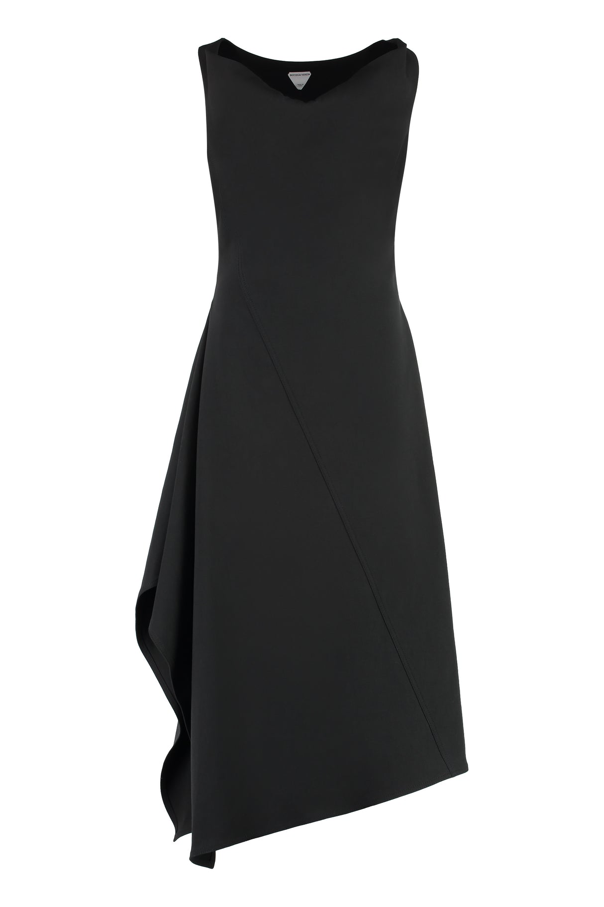 BOTTEGA VENETA Classic Black Cotton Dress with Side Slit for Women - SS23 Collection