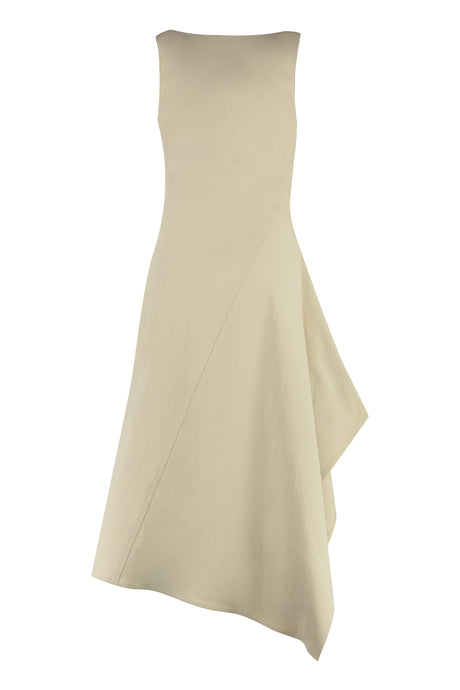 Asymmetrical Cotton Midi-Dress in Beige - SS23 Collection