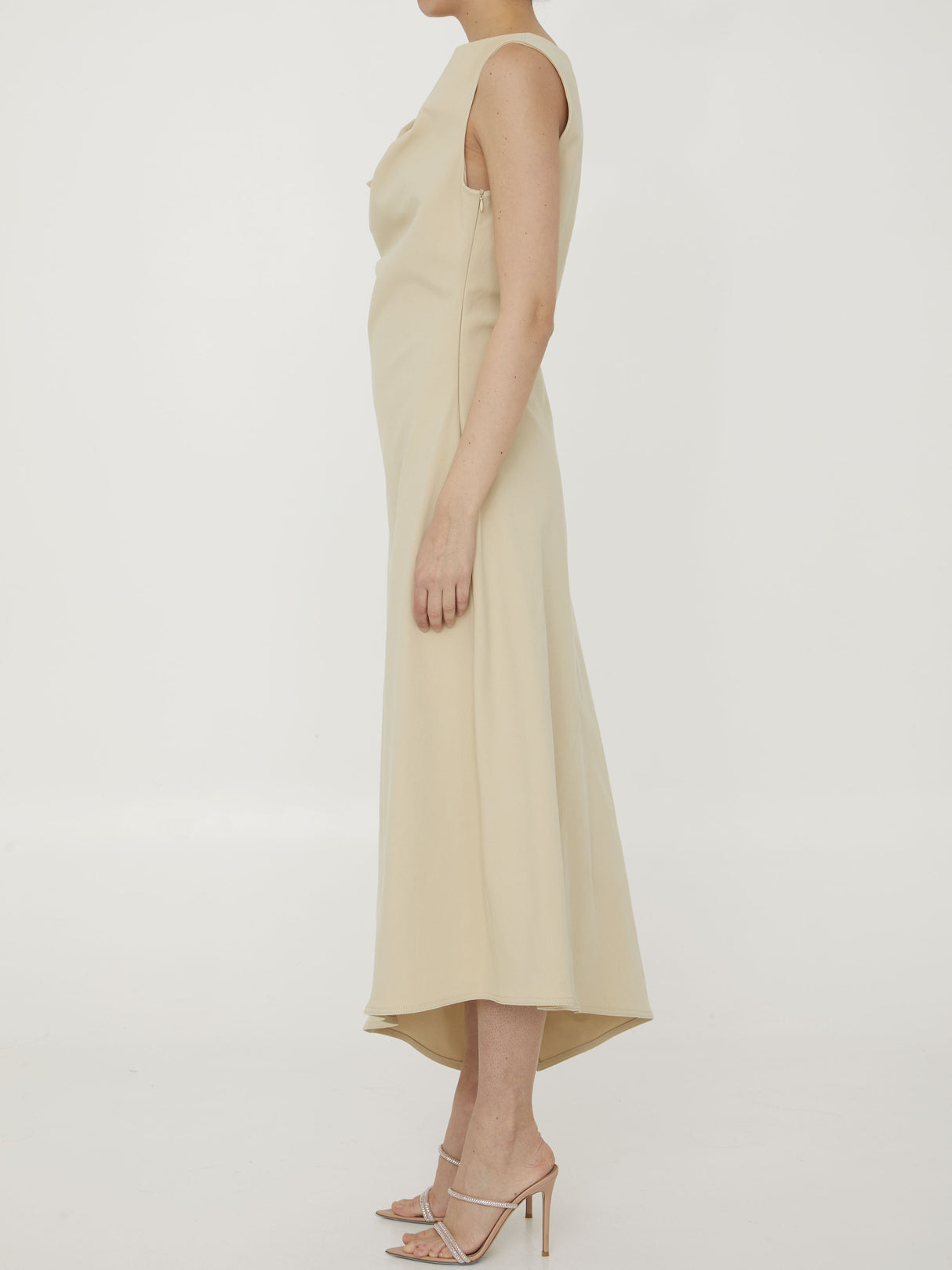 Asymmetric Cotton Midi Dress