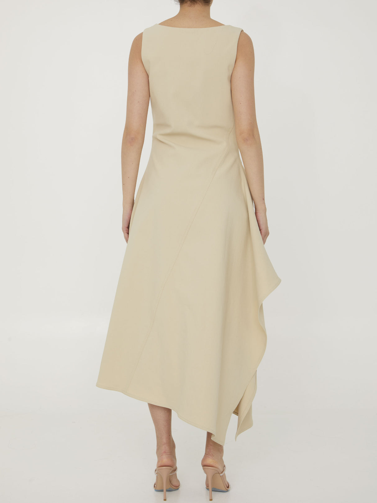 Asymmetric Cotton Midi Dress