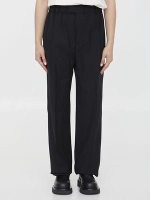 BOTTEGA VENETA Women's Black Virgin Wool Trousers for FW23