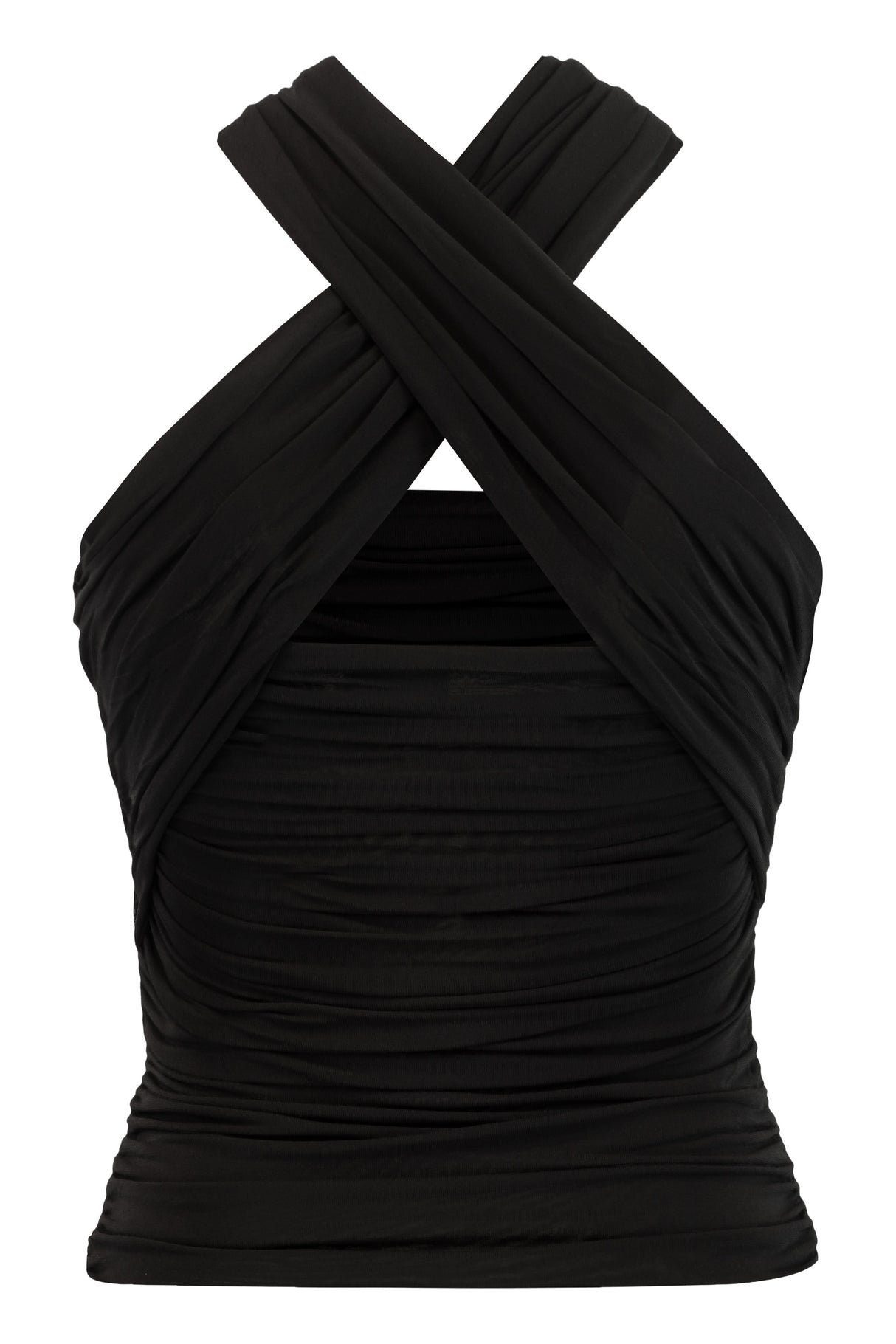 قميص أسود بتصميم متموج للنساء - مجموعة FW23