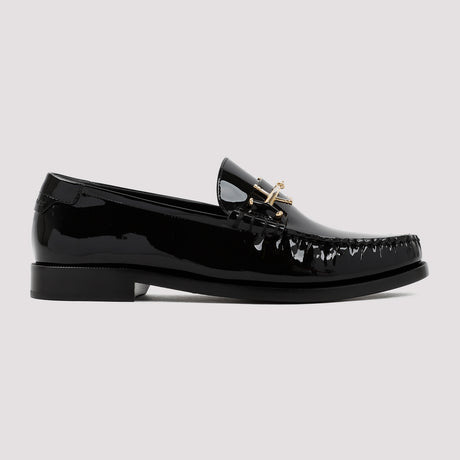 女式黑色皮革懶人鞋 - FW23系列