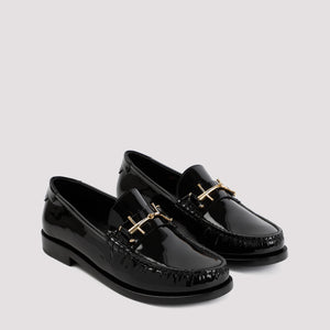 Black Leather Loafers for Women by Saint Laurent FW23