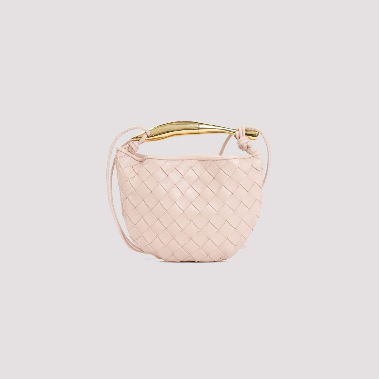 Mini Sardine Crossbody Bag in White Lambskin with Intrecciato Pattern