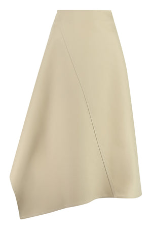 BOTTEGA VENETA Asymmetric Cotton Midi Skirt for Women - Beige