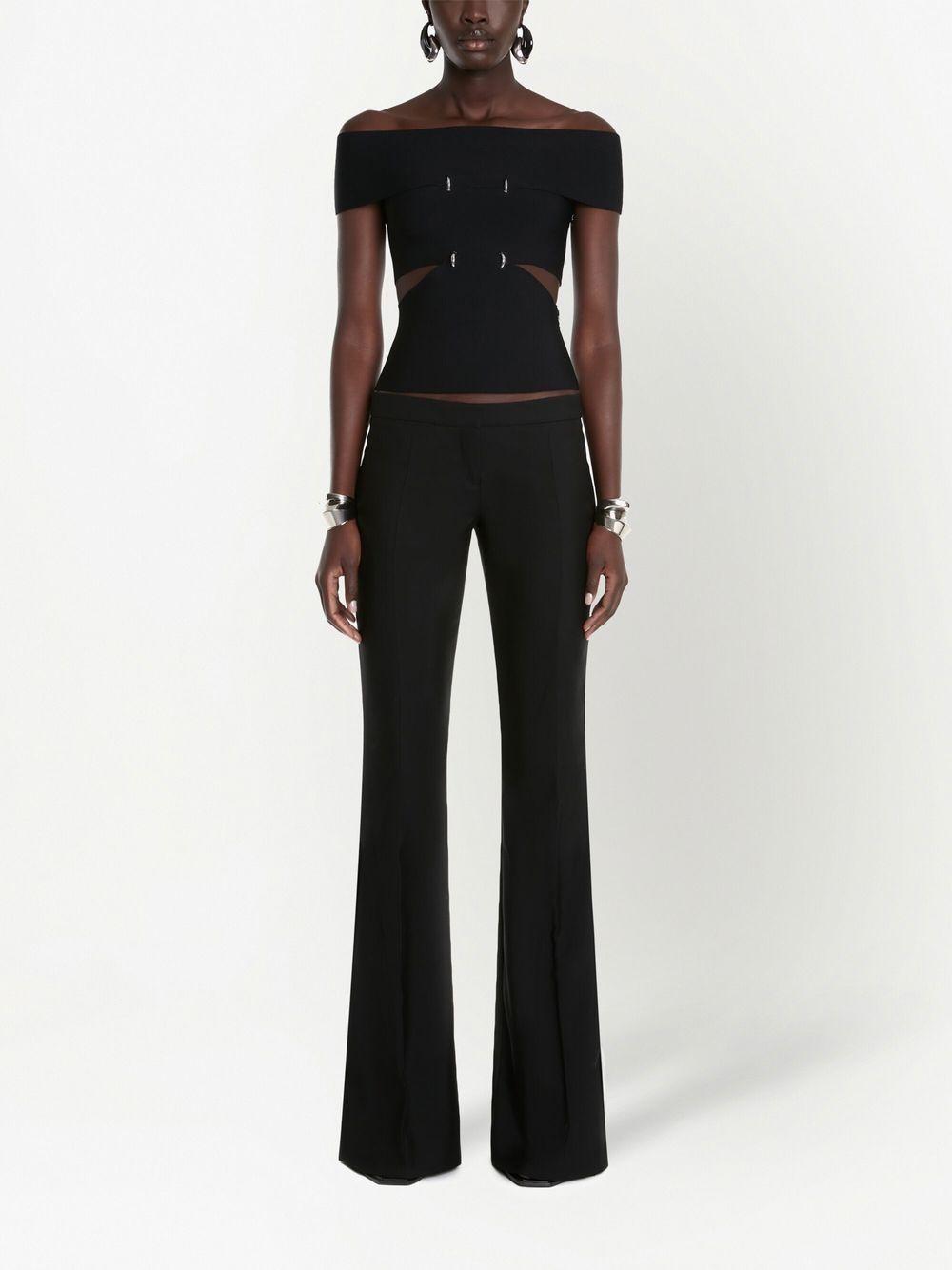 ALEXANDER MCQUEEN Black Flared Trousers for Women - SS23 Collection