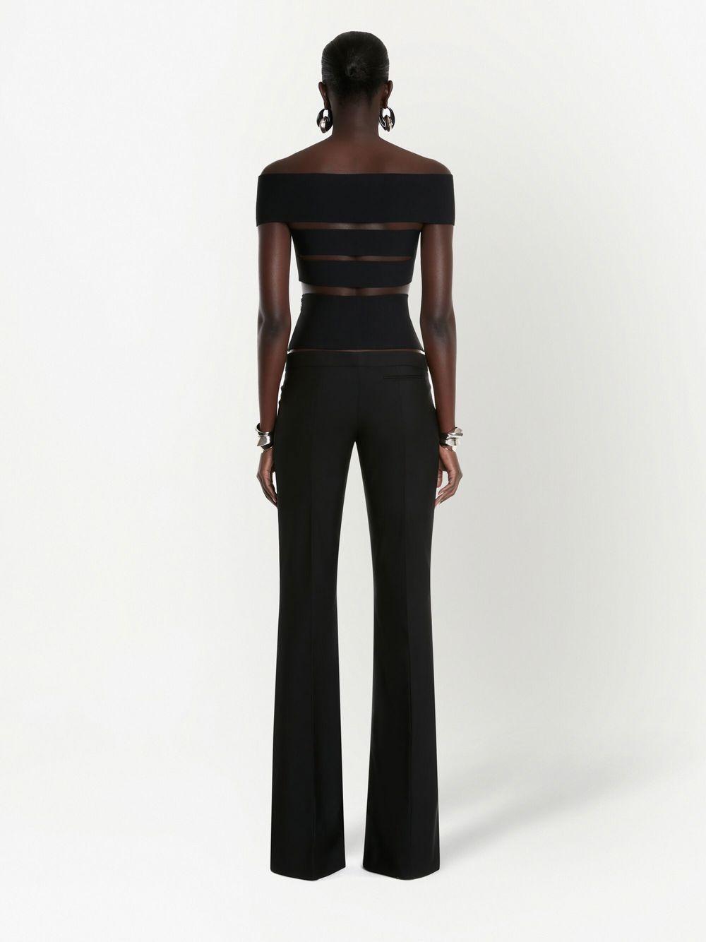 ALEXANDER MCQUEEN Black Flared Trousers for Women - SS23 Collection