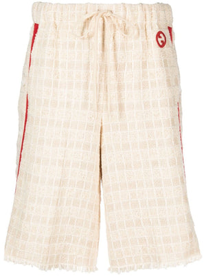 Elegant Ivory Cotton Bermuda Shorts from GUCCI for Women - FW23 Collection