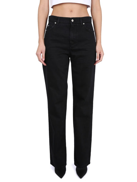 DOLCE & GABBANA Flare Jeans with Front Zipper and Button Closure