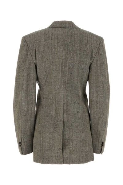 Raffia Single Breasted Blazer in Beige for Women