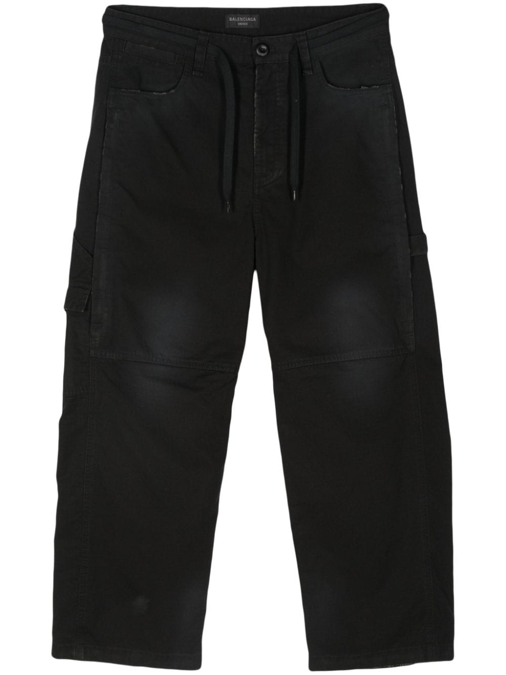 BALENCIAGA Cotton Ripstop Drawstring Waist Belt Pants