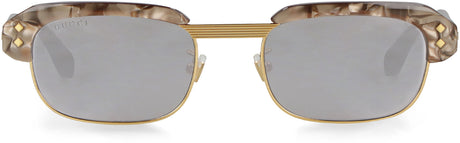 Brown Rectangular Frame Sunglasses - 100% UVA/UVB Protection, SS23 Collection