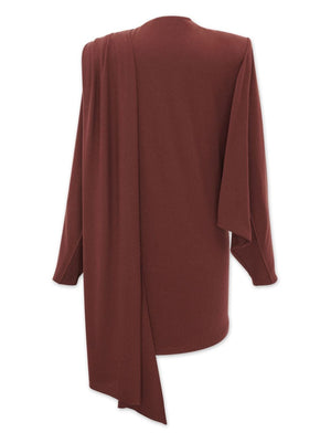 Dark Red Draped Wool Mini Dress from Popular FW23 Collection